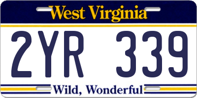 WV license plate 2YR339