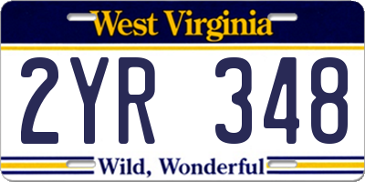 WV license plate 2YR348