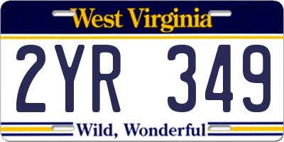 WV license plate 2YR349
