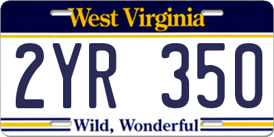 WV license plate 2YR350