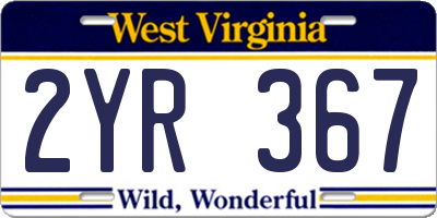 WV license plate 2YR367