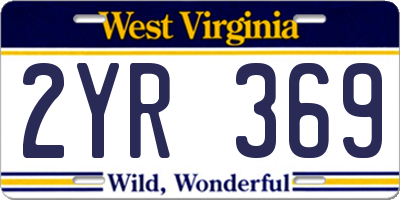 WV license plate 2YR369