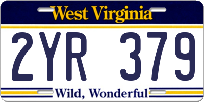 WV license plate 2YR379