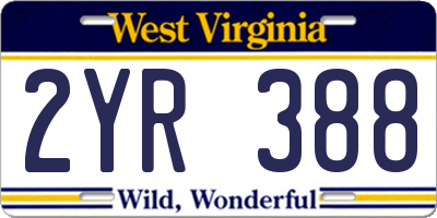 WV license plate 2YR388