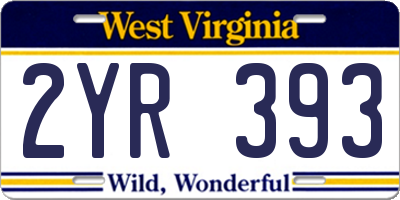 WV license plate 2YR393