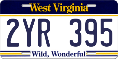 WV license plate 2YR395