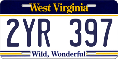WV license plate 2YR397