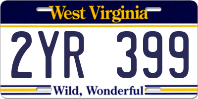 WV license plate 2YR399