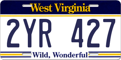 WV license plate 2YR427
