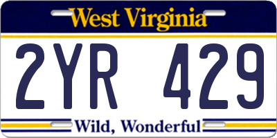 WV license plate 2YR429