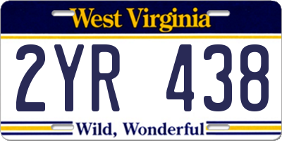 WV license plate 2YR438