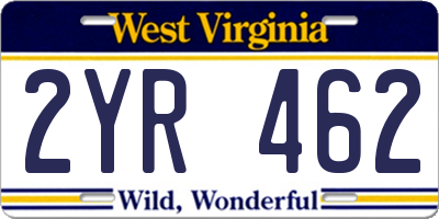 WV license plate 2YR462