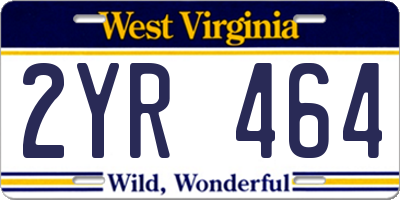 WV license plate 2YR464