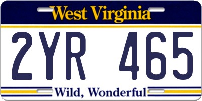 WV license plate 2YR465