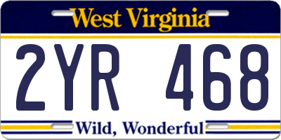 WV license plate 2YR468