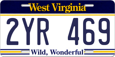 WV license plate 2YR469