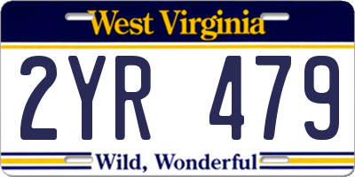 WV license plate 2YR479