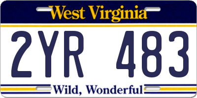 WV license plate 2YR483