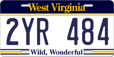 WV license plate 2YR484