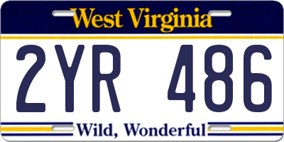 WV license plate 2YR486