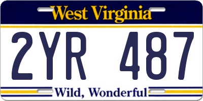 WV license plate 2YR487