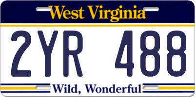 WV license plate 2YR488