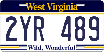 WV license plate 2YR489