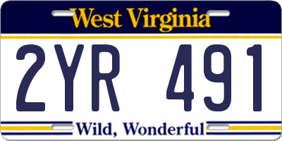 WV license plate 2YR491