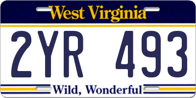 WV license plate 2YR493