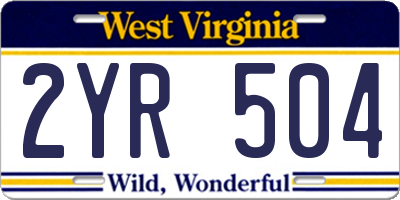 WV license plate 2YR504