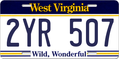 WV license plate 2YR507