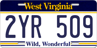 WV license plate 2YR509