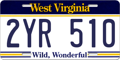 WV license plate 2YR510