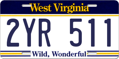 WV license plate 2YR511