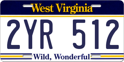 WV license plate 2YR512