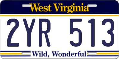 WV license plate 2YR513