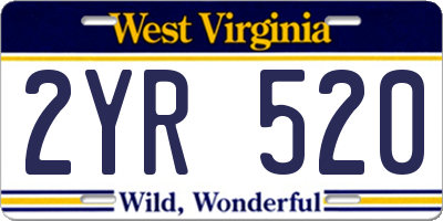 WV license plate 2YR520