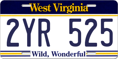 WV license plate 2YR525