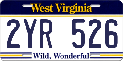 WV license plate 2YR526