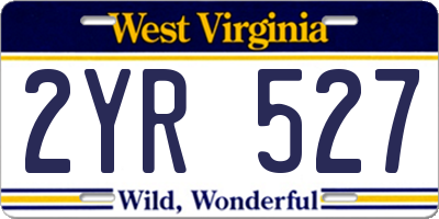 WV license plate 2YR527
