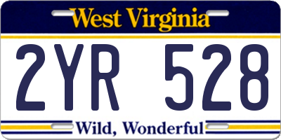 WV license plate 2YR528