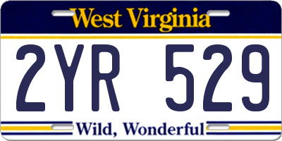 WV license plate 2YR529