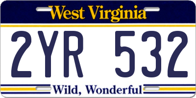 WV license plate 2YR532