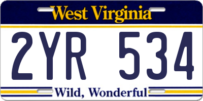 WV license plate 2YR534