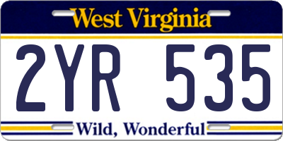 WV license plate 2YR535