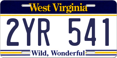 WV license plate 2YR541