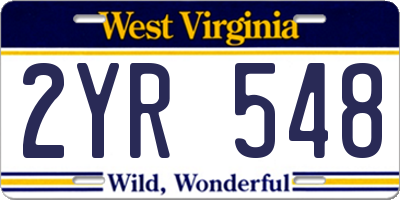 WV license plate 2YR548