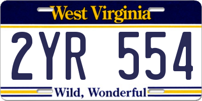 WV license plate 2YR554