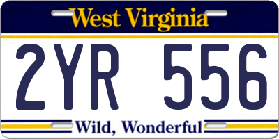 WV license plate 2YR556