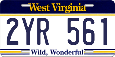 WV license plate 2YR561